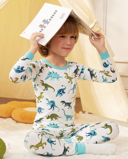 Bamboo Viscose Toddler Pajamas Boys Girls Baby 12M-8Y Pjs Sets Kids 2pcs Snug fit Long-Sleeve