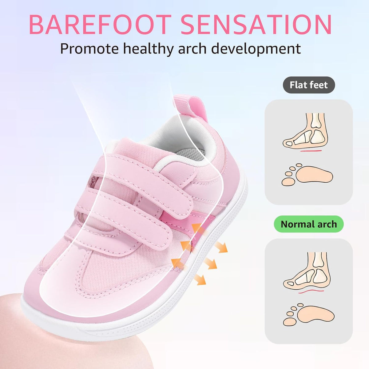 Toddler Wide Toe Box Barefoot Shoes Boys Girls Sneakers Zero Drop Kid Tennis Running Shoes