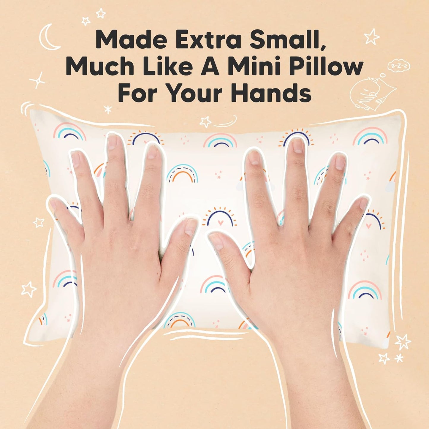 Mini Toddler Pillow with Pillowcase - 9x13 My Little Dreamy Travel Kids Pillow for Sleeping