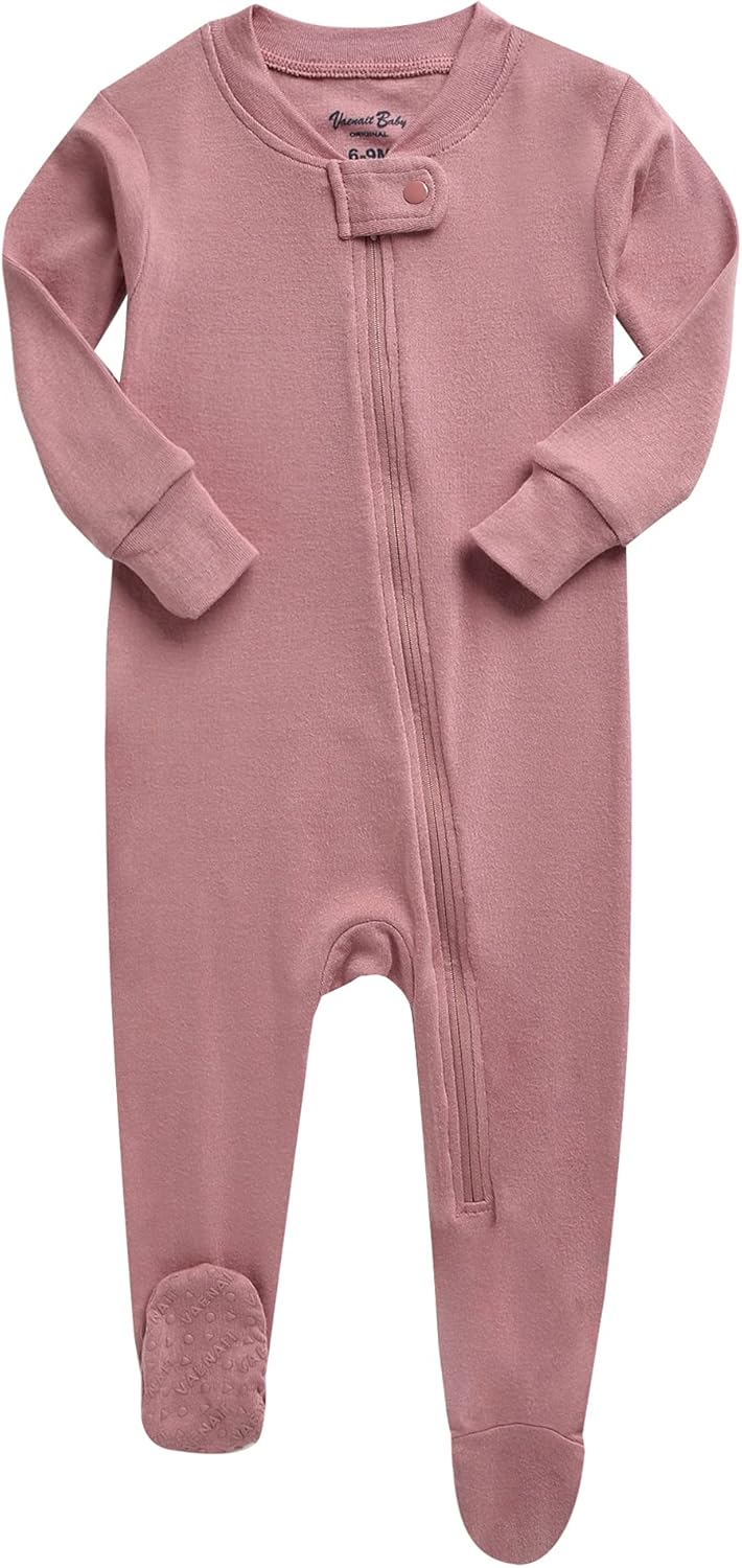 VAENAIT BABY Infant Toddler Boys Girls Footed One-Piece Sleep and Play Premium Modal Pajamas 1-2