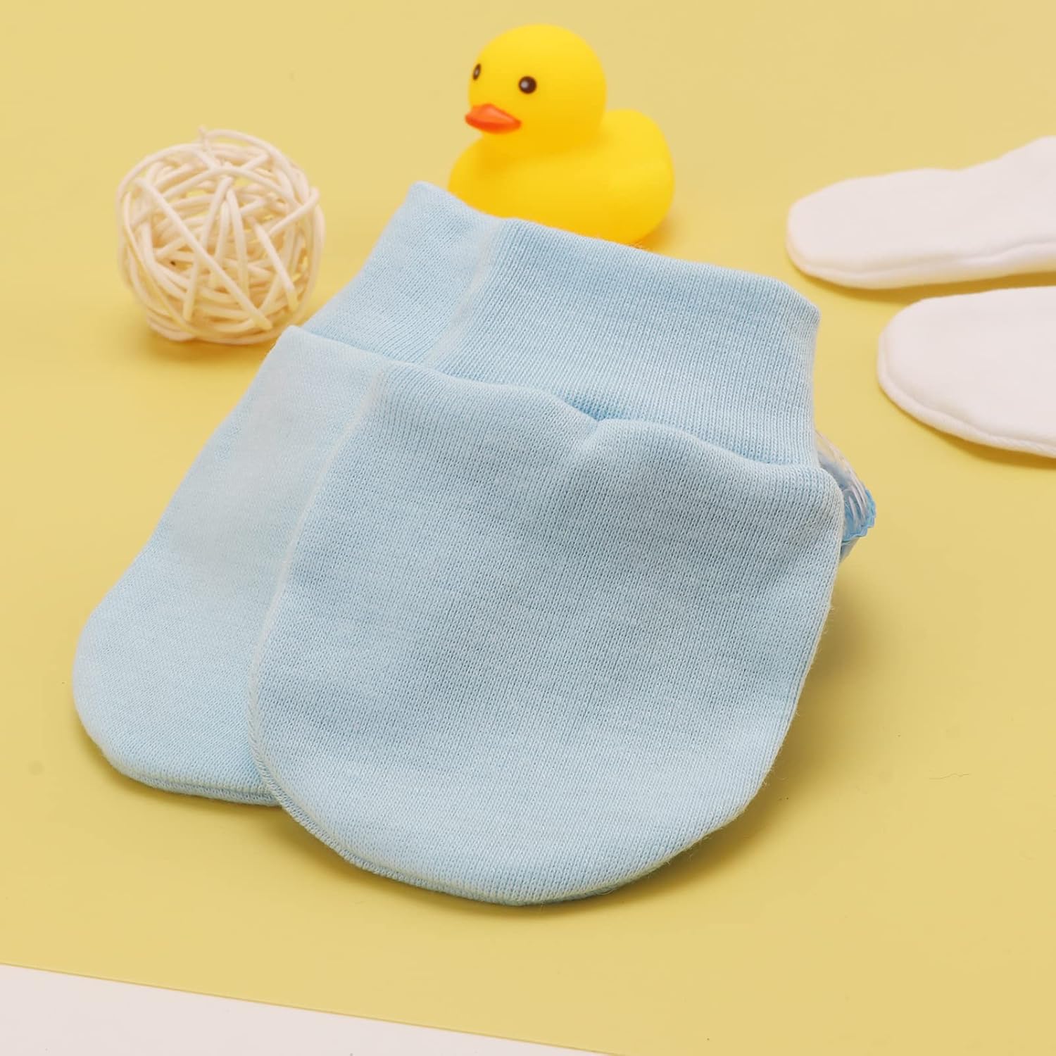 BQUBO Newborn Infant Toddler Mittens No Scratch Cotton Elastic Wrist Gloves Hypoallergenic for 0-6