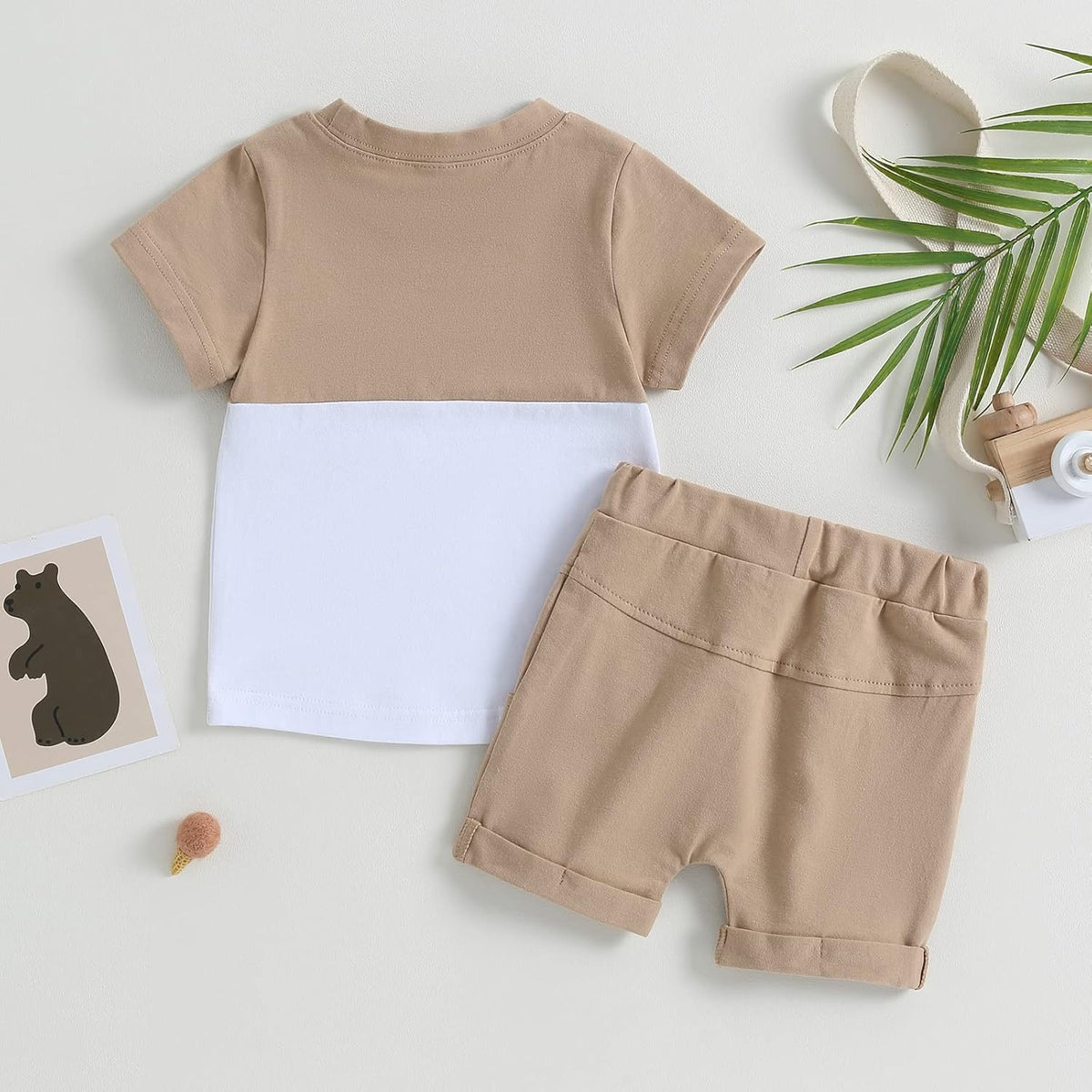 fhutpw Baby Toddler Boy Clothes Summer Outfits 6 12 18 24 Months Patchwork Short Sleeve T Shirt &