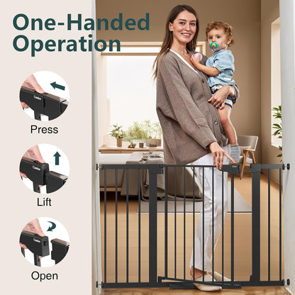 Cumbor 2 Pack 29.7"-48" Baby Gate for Stairs, Mom's Choice Awards Winner-Dog Gate for Doorways
