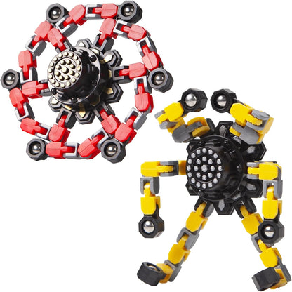 Transformable Fidget Spinners 2 Pcs for Kids and Adults Stress Relief Sensory Toys for Boys and