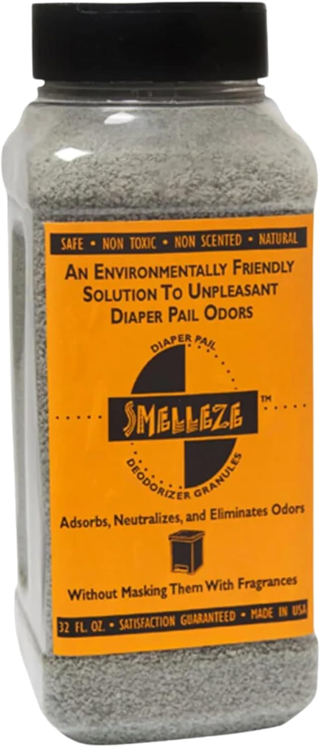 SMELLEZE Diaper Pail Deodorizer, Odor Eliminator for Diaper Pail, Baby Poop Deodorizer & Human