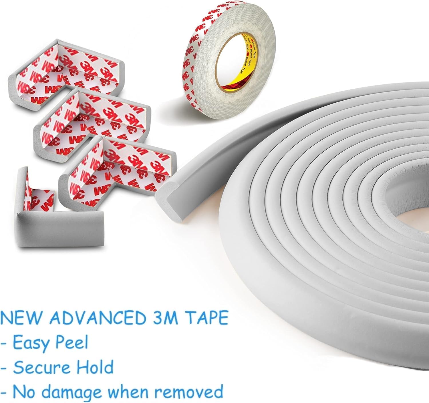 Sharp Edge & 16.2ft Furniture Safety Guards | Protective Foam Cushion | 15ft Bumper 4 Adhesive