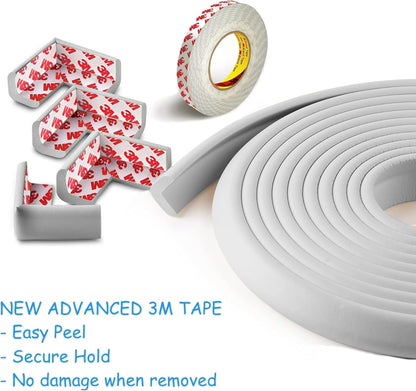 Sharp Edge & 16.2ft Furniture Safety Guards | Protective Foam Cushion | 15ft Bumper 4 Adhesive