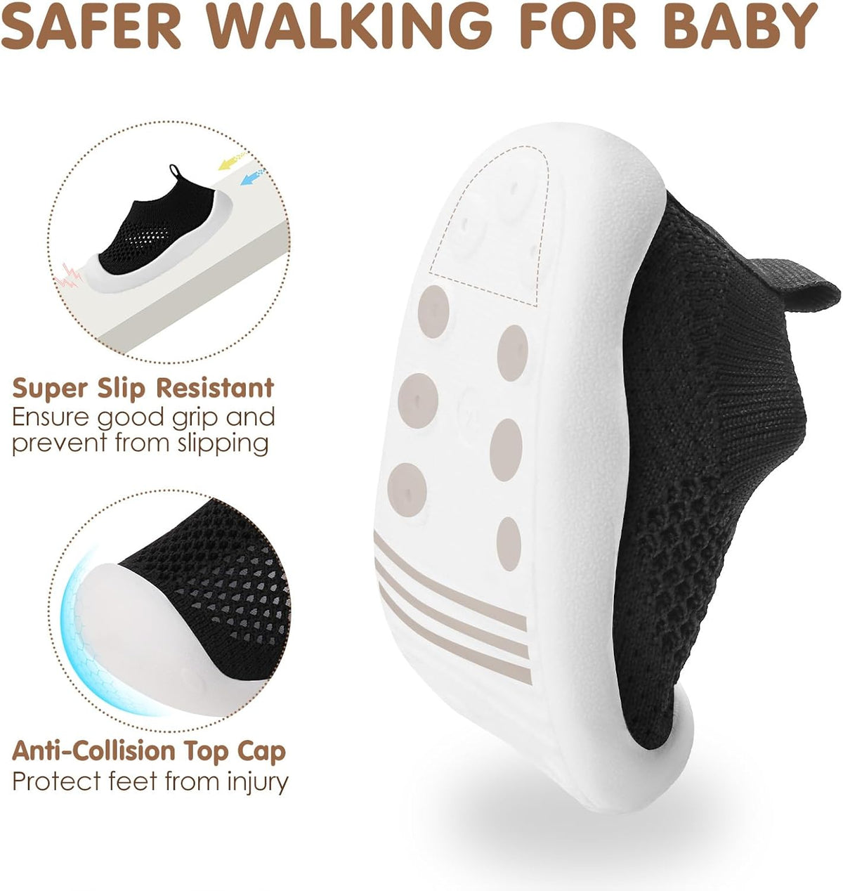 Baby Walking Shoes Toddler Girl Boy Soft Sole Breathable Mesh Slip on Summer Wide Shoes Infant