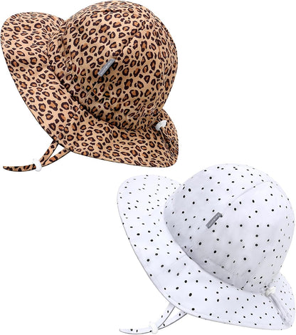 UPF 50+ Baby Bucket Hat - Wide Brim Sun Protection Beach Cap for Girls - Cute & Adjustable Toddler