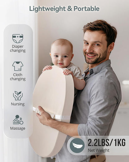 COMOMY Baby Changing Pad with Wipeable & Waterproof PU Cover, Contoured Diaper Changing Pad for
