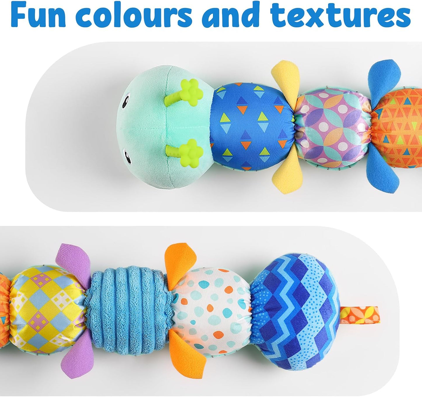 LIGHTDESIRE Baby Toys Musical Caterpillar,Infant Stuffed Animal Toy with Crinkle and Rattles,Soft