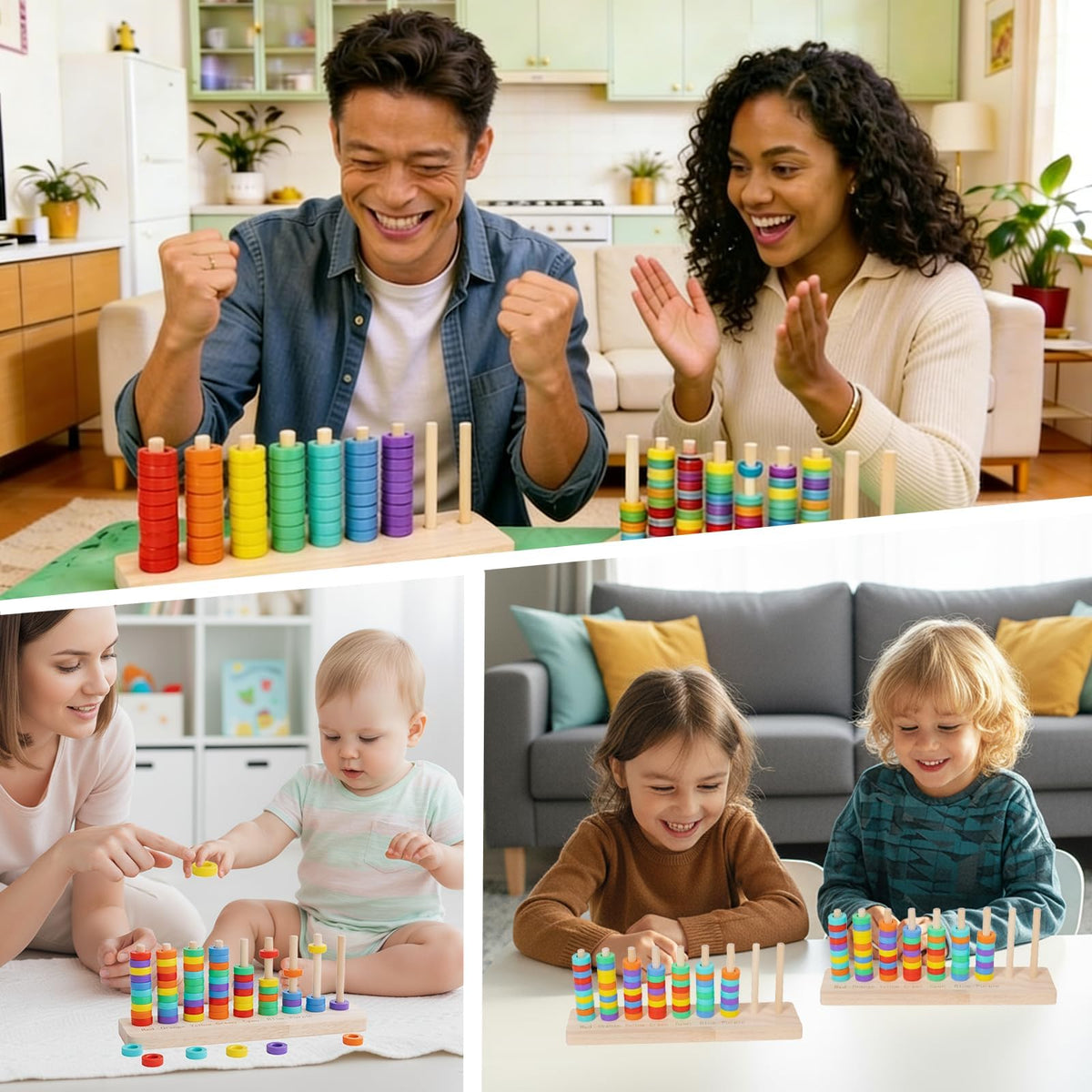 Trozihn Color Stack Challenge Game, Sorting & Stacking Toys for Toddlers