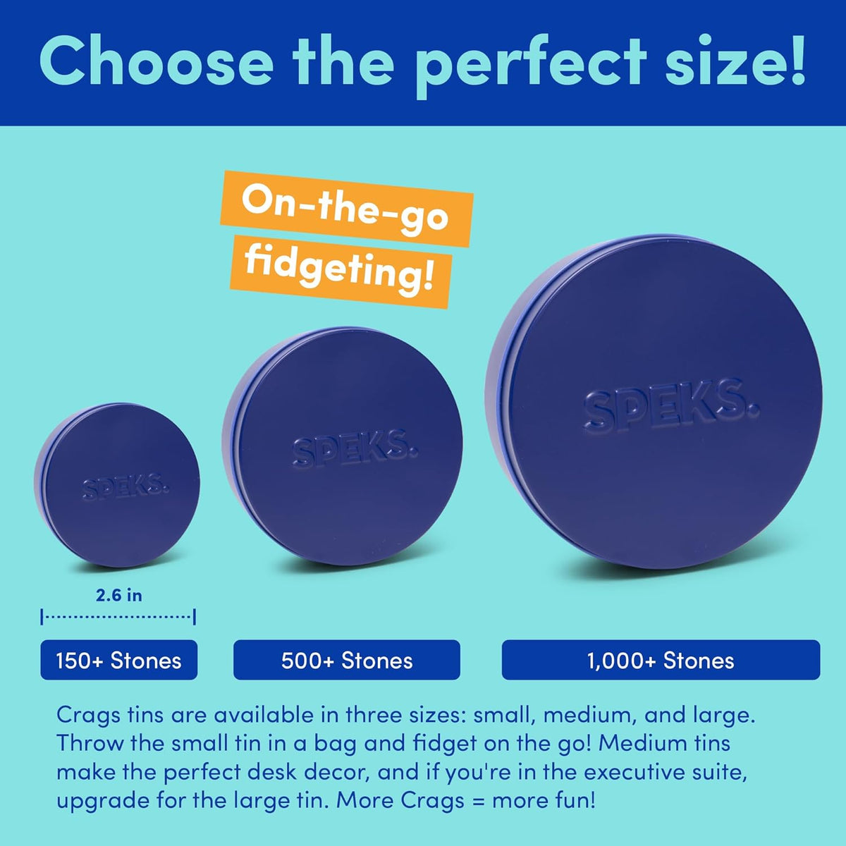 Speks Crags Ferrite Putty, Over 150 Ferrite Stones in a Metal Tin, Seriously Satisfying Fidget Toys