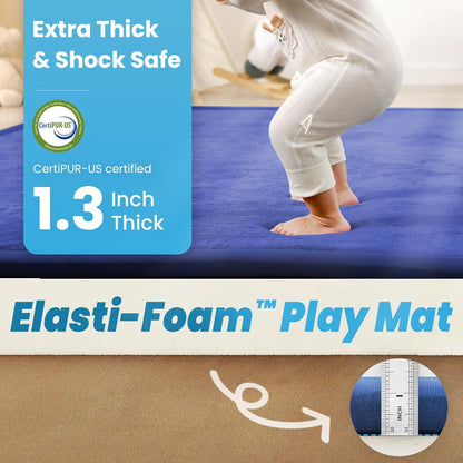 Baby Play Mat for Kids Room,Extra Thick Elasti-Foam Anti-Fall Cushion Mat for