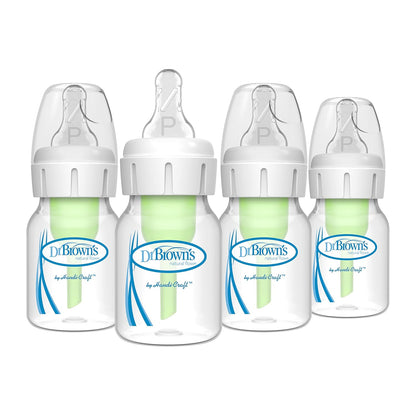 Dr. Brown's Natural Flow Anti-Colic Options+ Narrow Baby Bottle, 2 oz/60 mL, with Preemie Flow