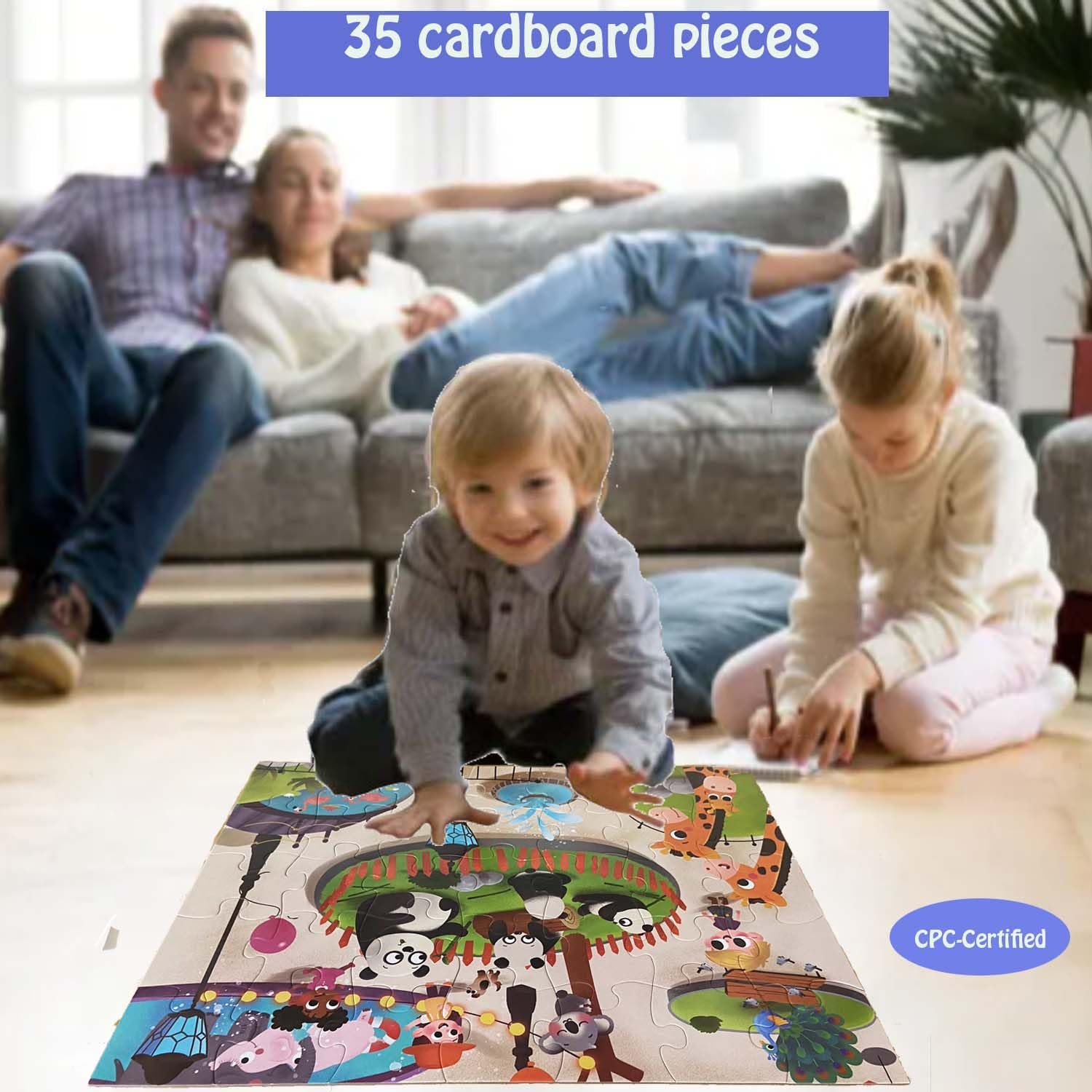 Jumbo Floor Puzzle for Kids, Large Jigsaw Puzzles 35 Piece for Kids Ages 3-5,Preschool Learning &