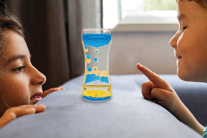 Blue & Yellow Liquid Motion Bubbler