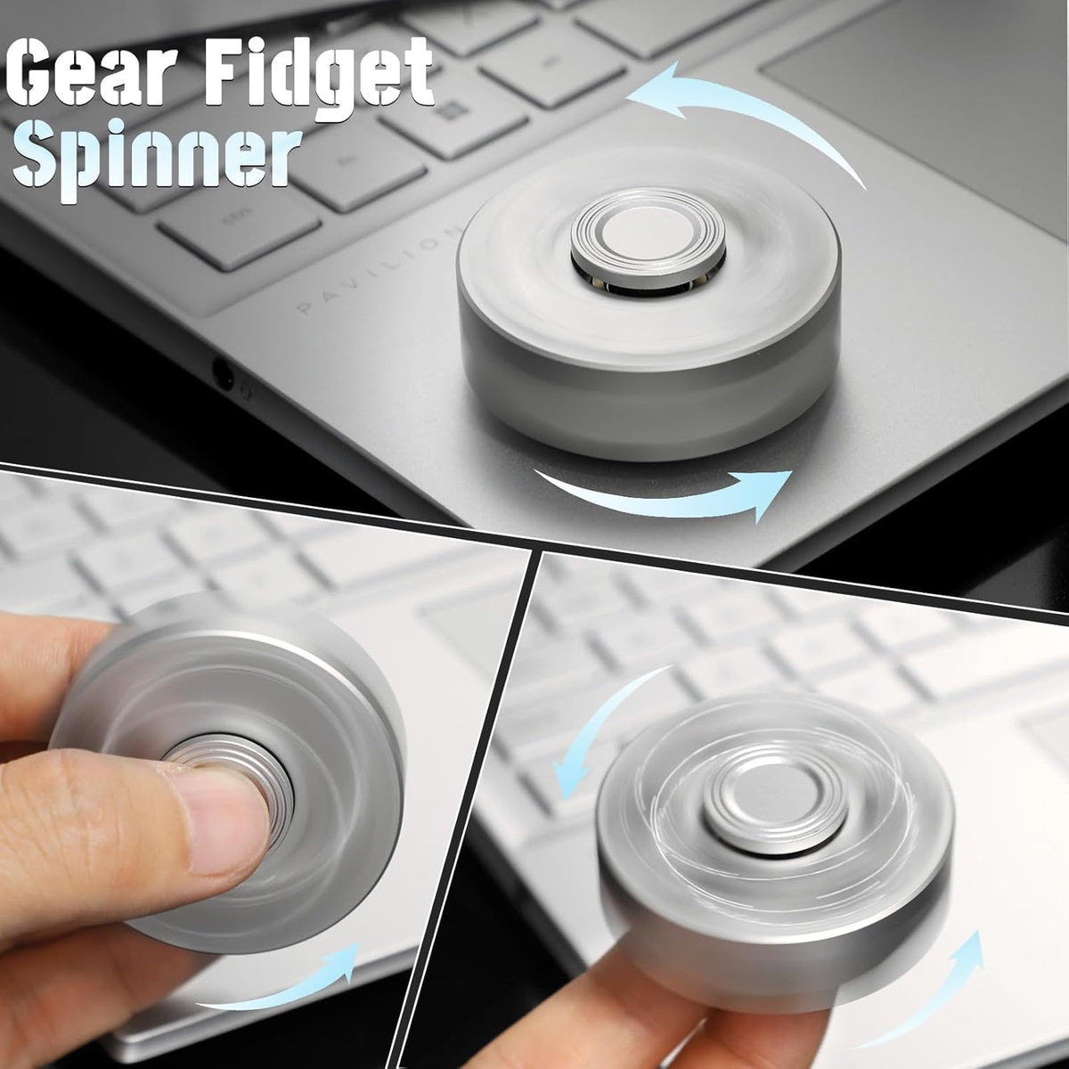 Cool Alloy Fidget Spinner Toys Metal for Kids Adults, Fidget Cube Block Chain Small Sensory Gadget