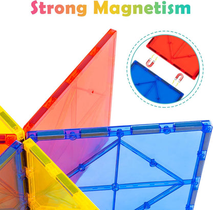 Gemmicc 6 PCS Large Magnetic Tiles,Jumbo Magnet Base Plates,STEM Magnetic Building Blocks for Kids