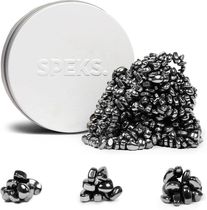 Speks Crags Ferrite Putty | Over 500 Smooth Ferrite Stones in a Metal Tin | Fun Quiet Fidget Toys
