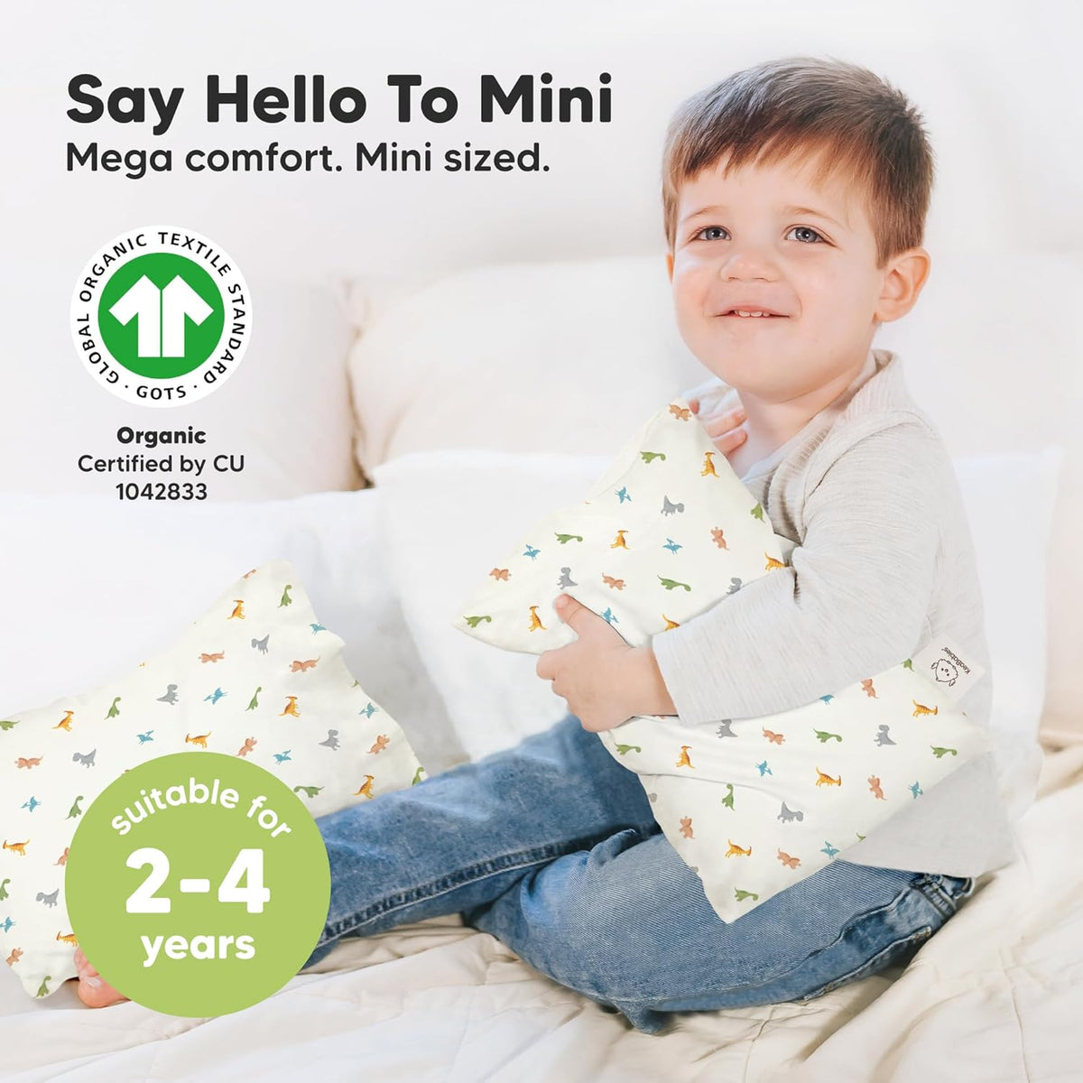 Mini Toddler Pillow with Pillowcase - 9x13 My Little Dreamy Travel Kids Pillow for Sleeping
