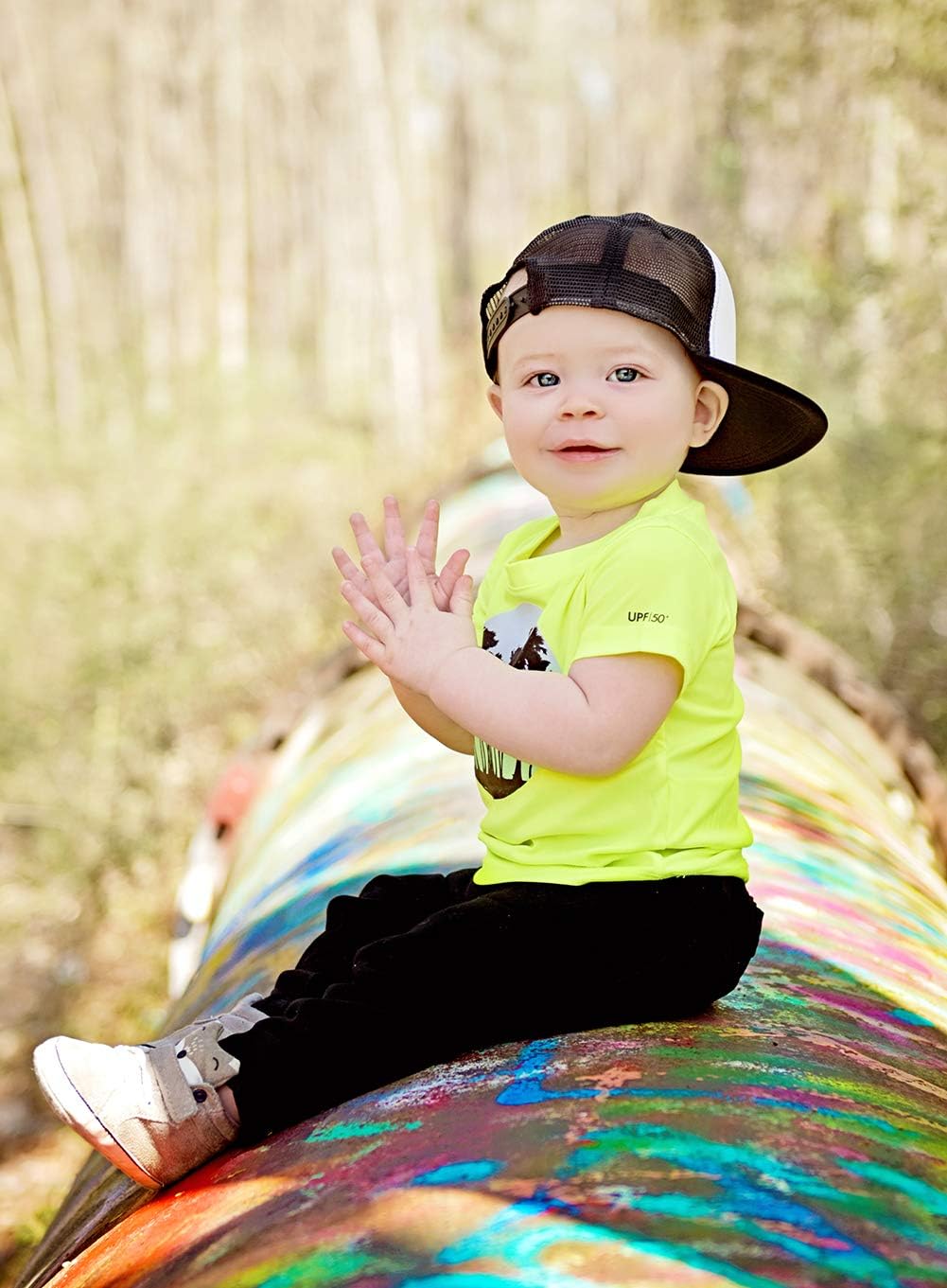 Baby Hats - Baseball Hat, Newborn Youth Flat Brim Mesh Trucker Surf Skate Bubba Bro Fitted Beach