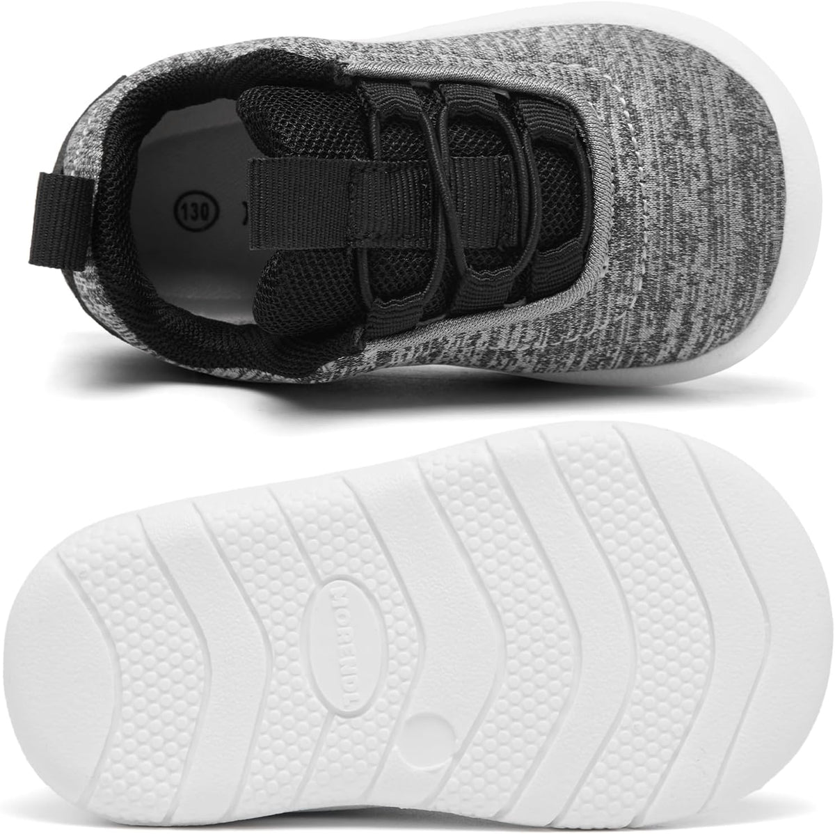 MORENDL Toddler Slip On Sneakers Baby Walking Shoes Non-Slip Breathable Unisex Pink Mesh Lace-Up