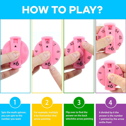 9 Pcs Math Fidget Spinners, Math Fidget Toy for Kids, Learn Multiplication and Division with The