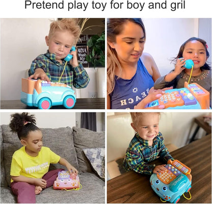 Baby Phone Toy,Baby Toy Phone Cartoon Baby Piano Music Light Toy Children Pretend PhoneToy Gift