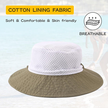 Peecabe Summer Baby Sun Hat for Boys Girls UPF 50+ Wide Brim Toddle Bucket Hat Adjustable Baby