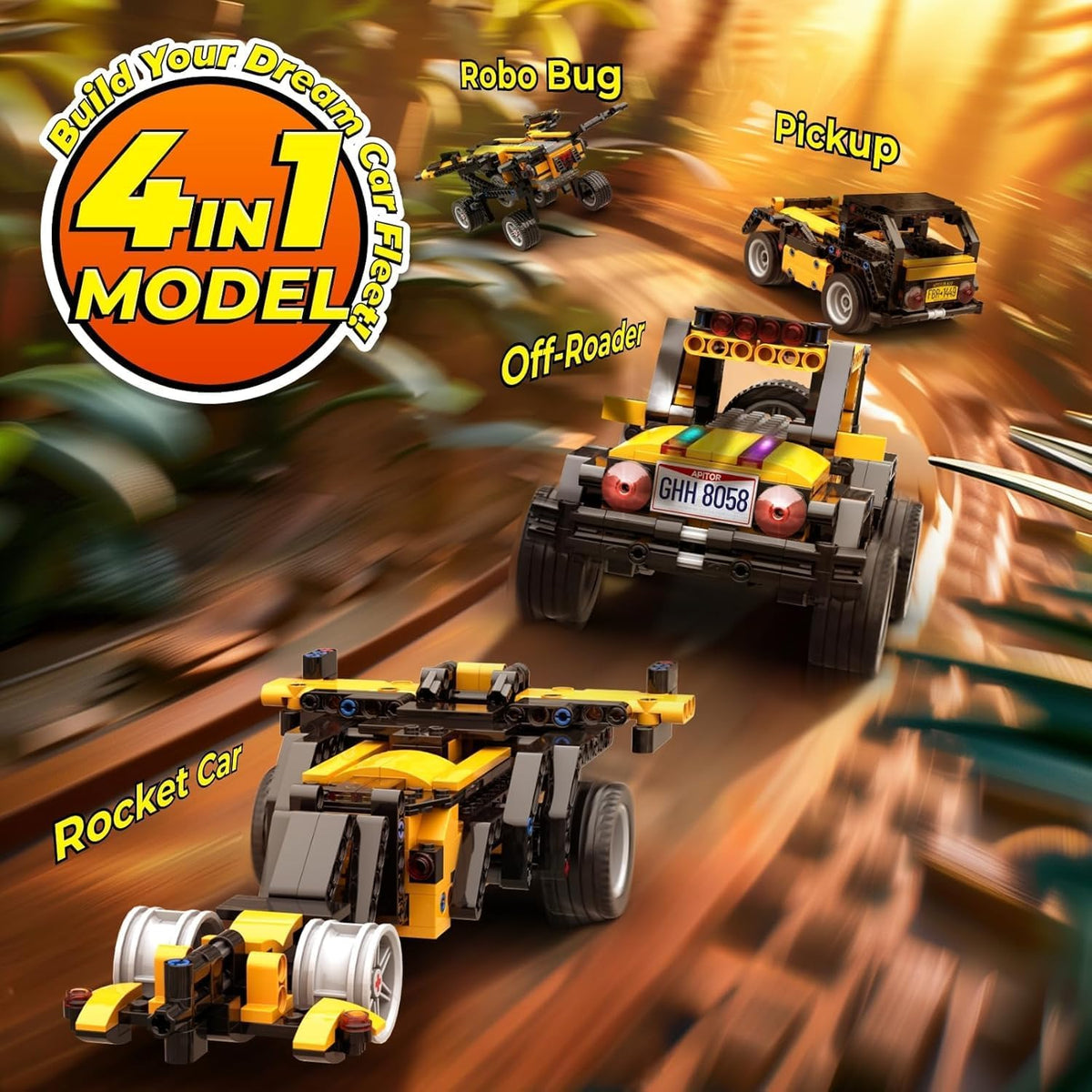 Robot R 4-in-1 Robot Building Kit, APP Remote Control STEM Coding Toys, Educational Gifts for Boys