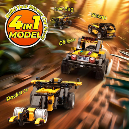 Robot R 4-in-1 Robot Building Kit, APP Remote Control STEM Coding Toys, Educational Gifts for Boys