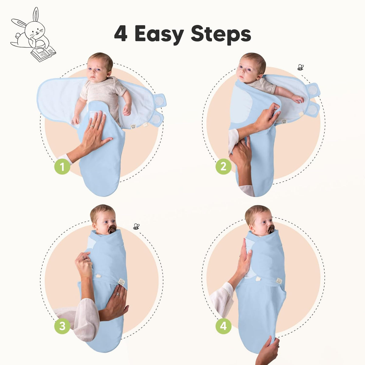3-Pack Organic Baby Swaddle Sleep Sacks - Swaddles for Newborns, Infant 0-3 Months, Baby Girls