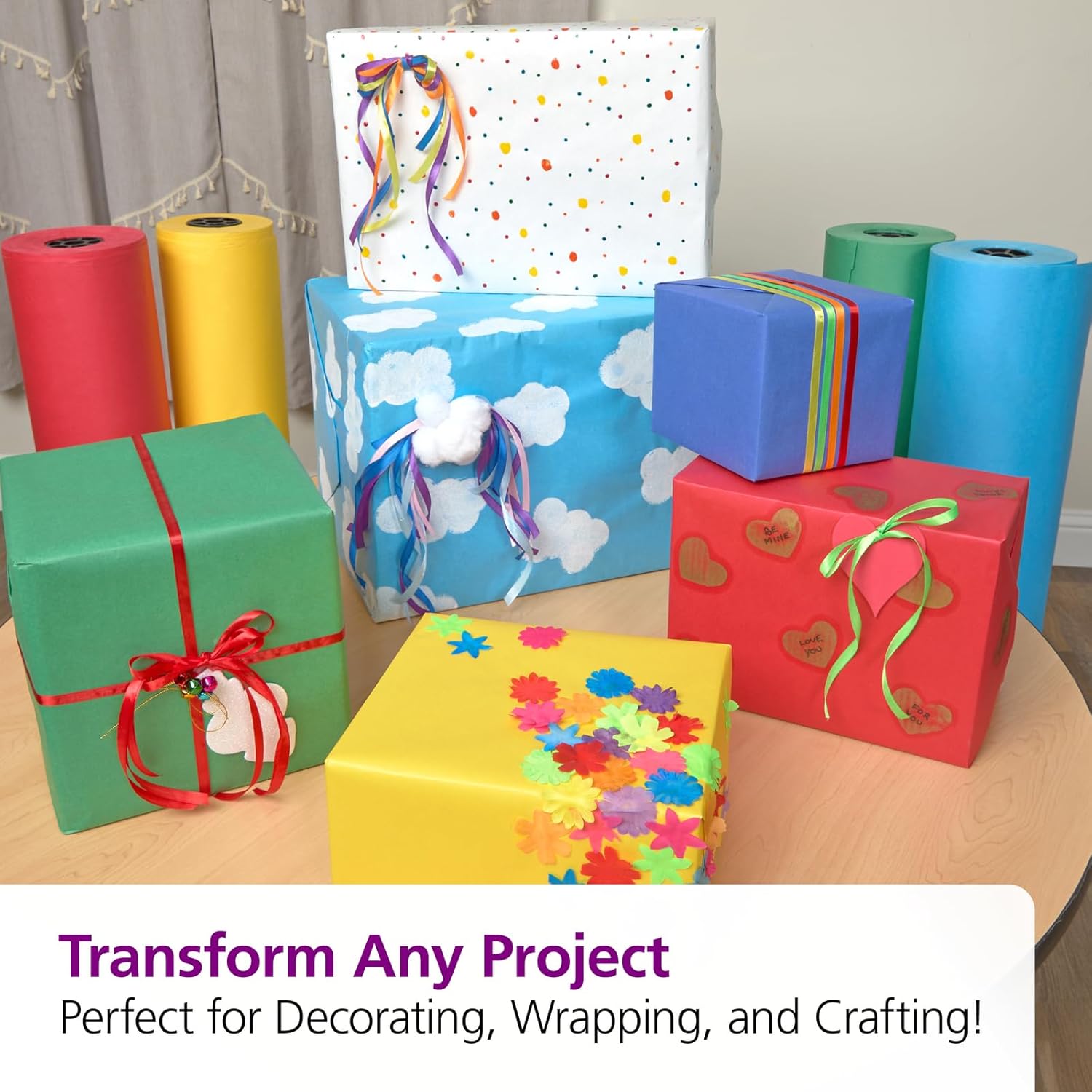Colorations Arts and Crafts Paper Roll - Orange, Dual Surface, Finger Paints, Painting