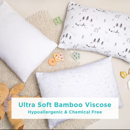 LittleHippo Toddler Pillow with Viscose Derived from Bamboo Pillowcase - 13x18 Hypoallergenic