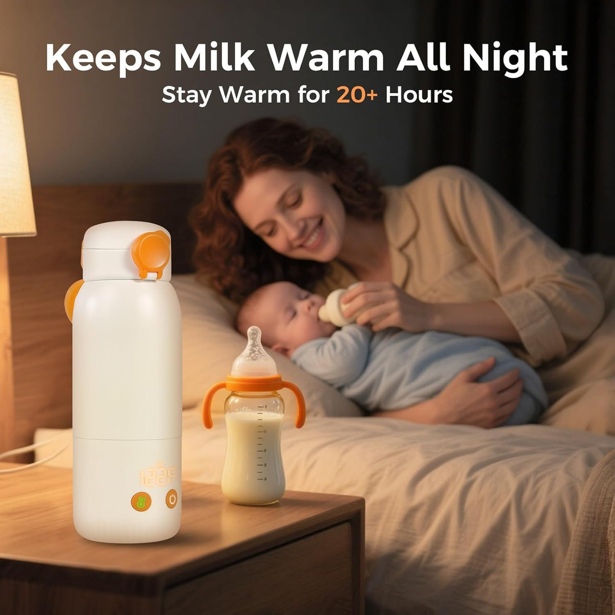 Portable Bottle Warmer for Travel, 12oz Large Capacity Fast Heating Breast Milk, Water & Formula On