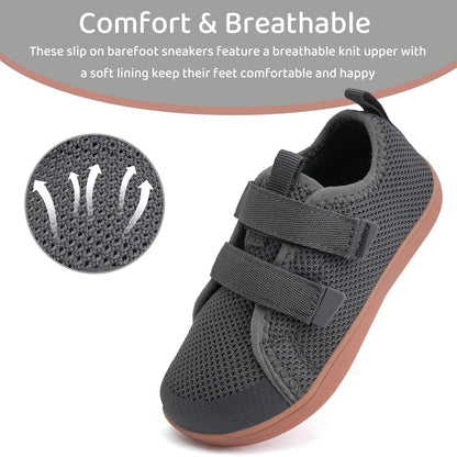WateLves Toddler Little Kids Wide Barefoot Shoes The First Walking Shoes Girls Boys Breathable Zero