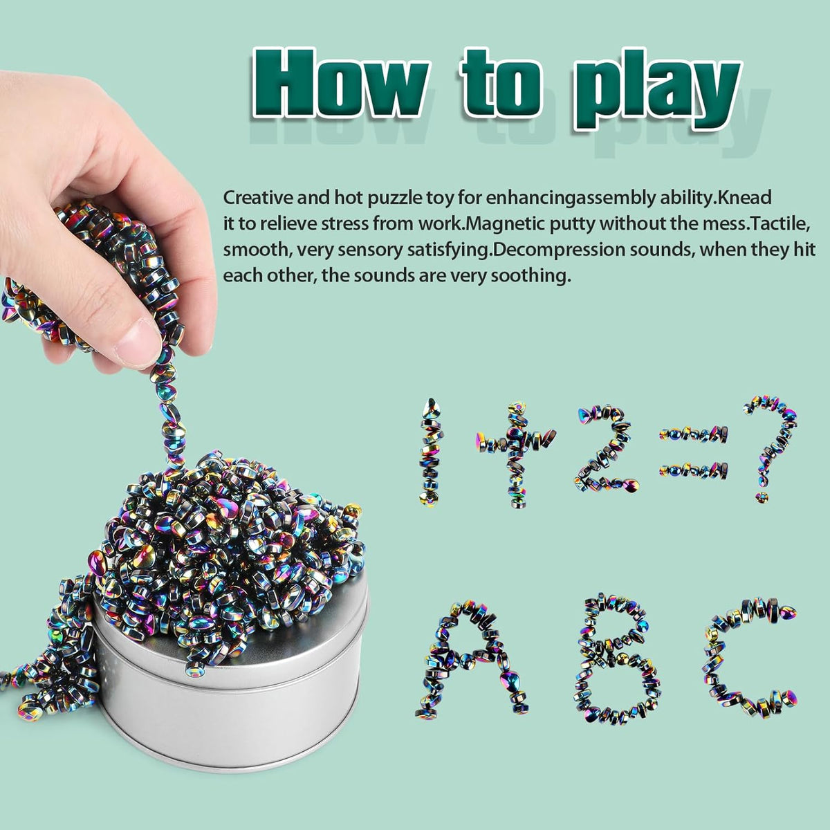 Magnetic Putty Over 1000 Weak Magnetic Beads Fidget Ferrite Putty Crags Magnetic Stones Fun Quiet