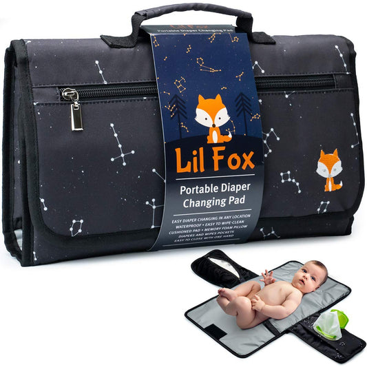 Portable Changing Pad - Waterproof Travel Baby Diaper Changing Pad, Mat Foldable, Wipes Pocket