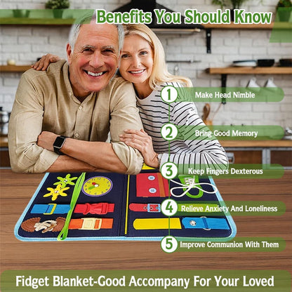 Busy Board, Fidget Blanket for Autistic Children and Adults, Sensory Blanket Montessori Toys for