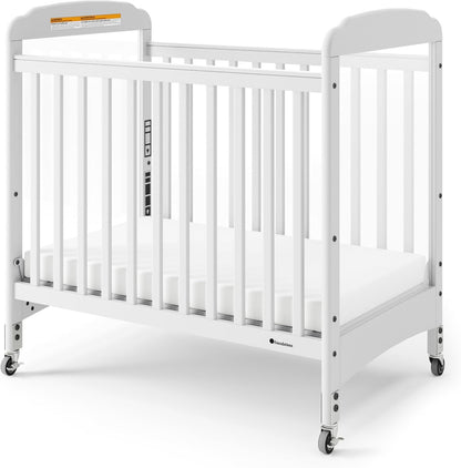 Foundations Serenity Compact Clearview Daycare Crib, Fixed Side, Durable Wood Construction