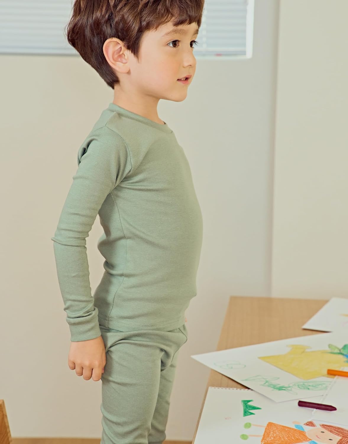 moimoln 6M-8Y Modal Cotton Solid Soft Breathable Baby Toddler Boys Girls Snug fit Pjs Long Sleeve