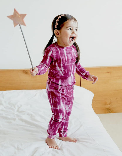 VAENAIT BABY 12M-12Y Toddler Kids Boys Girls 100% Cotton Marbling Tiedye Sung Fit Sleepwear Pajamas