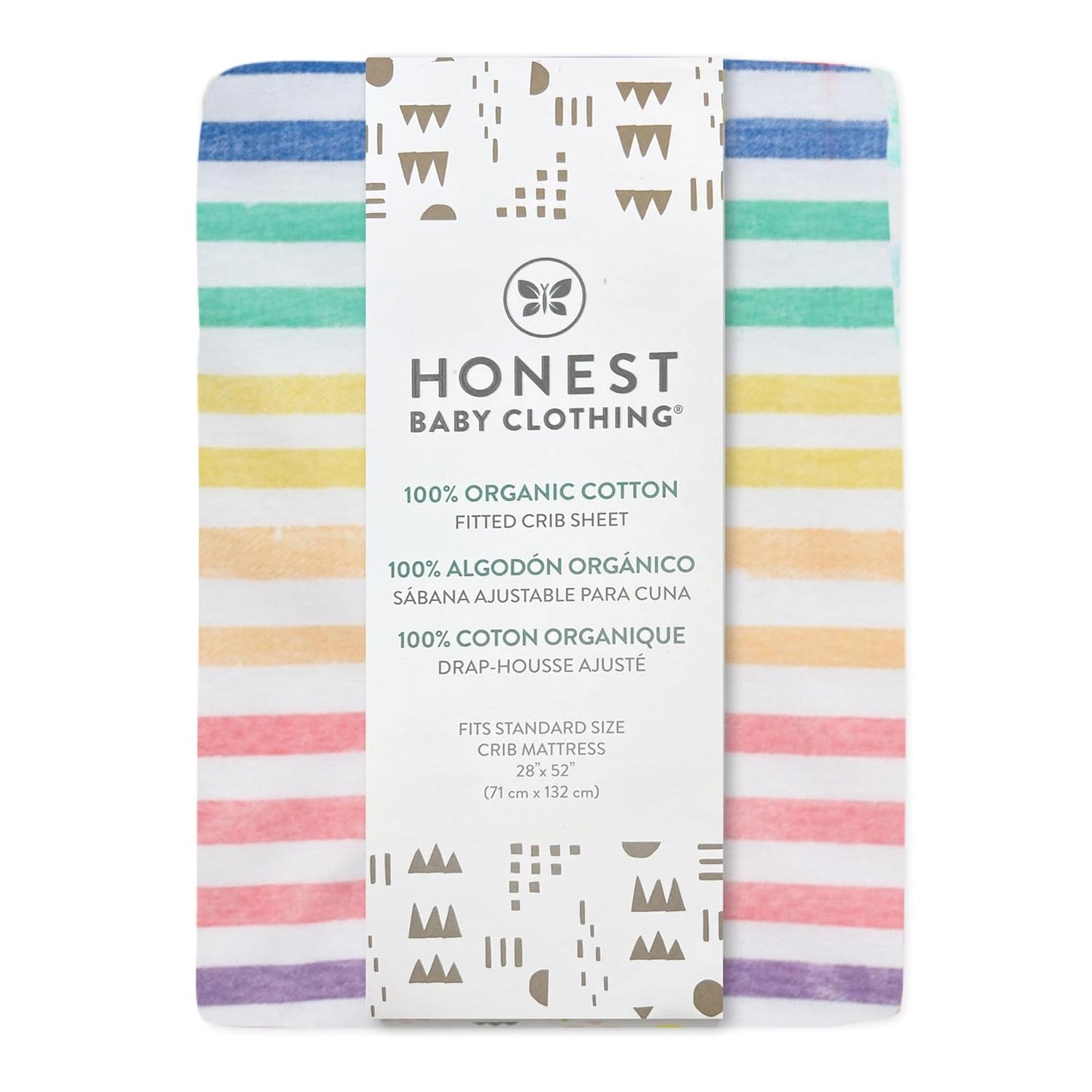 HonestBaby unisex-baby Fitted Crib Sheets Set Standard Mattress, 100% Organic Cotton Baby Boys