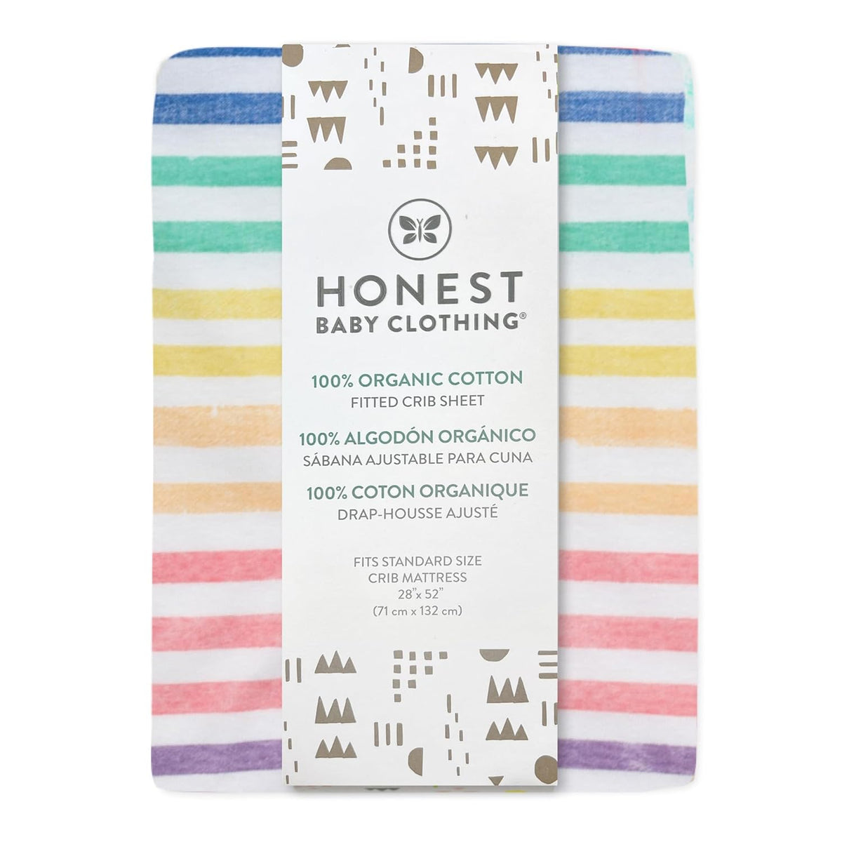HonestBaby unisex-baby Fitted Crib Sheets Set Standard Mattress, 100% Organic Cotton Baby Boys