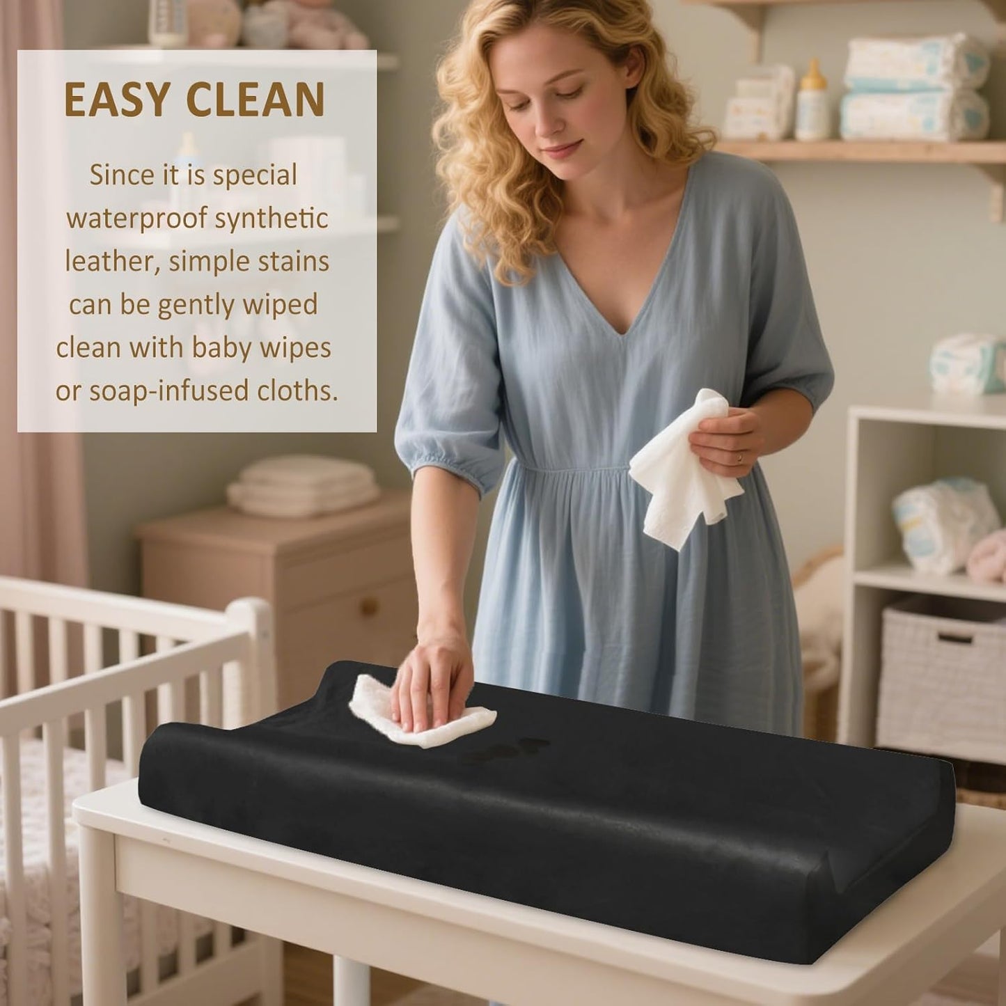 Owlowla Changing Pad Cover,Waterproof Changing Pad Covers-Soft Leather Diaper Changing Table