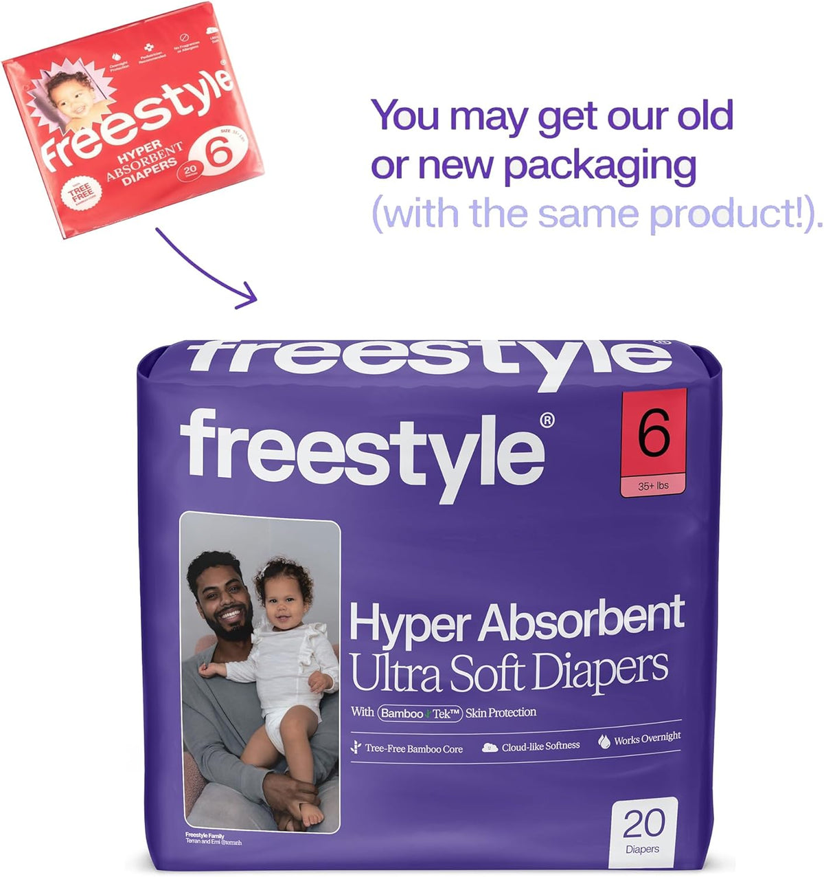Freestyle Diapers – (Size 6) Hyper Absorbent & Non-Toxic – Disposable Diapers for Sensitive Skin