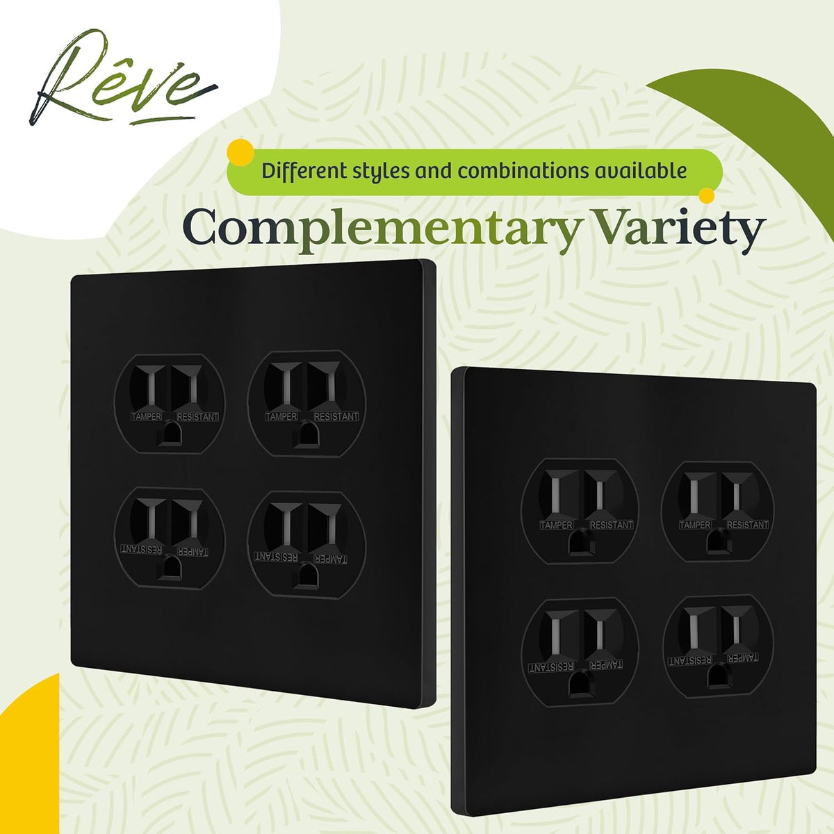 TG Screwless Duplex Wall Plate, Child Safe Double Receptacle Outlet Cover, Standard Size, 2-Gang