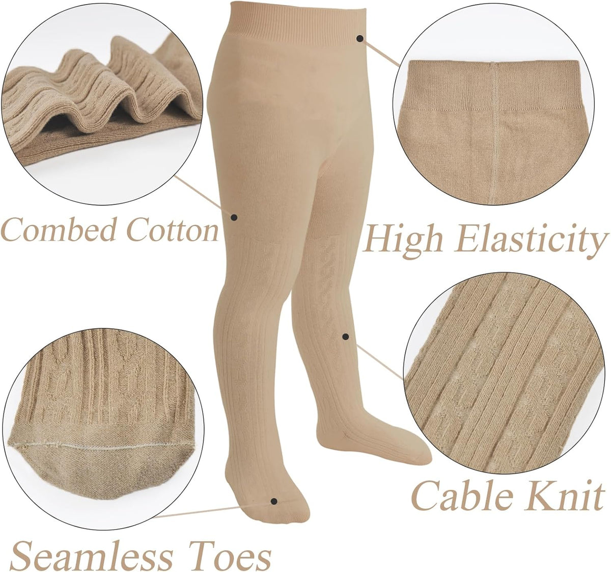 Mini angel Baby Tights Toddler Girl Tights Seamless Cable Knit Leggings Soft Cotton Stockings