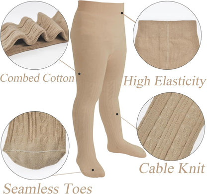 Mini angel Baby Tights Toddler Girl Tights Seamless Cable Knit Leggings Soft Cotton Stockings